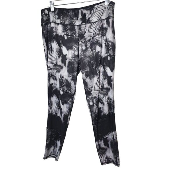 Women's Sports Hi Rise Leggings XL Black White Mesh Insets Workout Pants XL NWOT - Picture 6 of 7